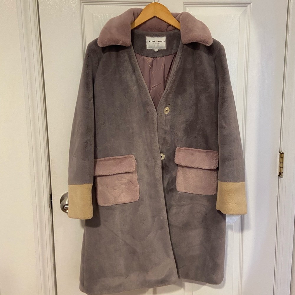 Petite Studio Helena lavender fur coat XXS